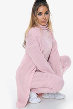 Charger l&#39;image dans la galerie, Pink 3 Piece Knitted Cardigan Loungewear Set
