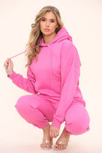 Load image into Gallery viewer, Bright Blue Oversized Front Pocket Pullover Hoodie Cuffed Joggers Loungewear Set
