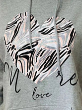 Charger l&#39;image dans la galerie, White More Love Heart Graphic Print Hoodie
