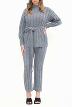 Load image into Gallery viewer, GreyTie Waist Jumper and Trousers Co-ord Set
