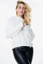 Load image into Gallery viewer, White Open Knit Turtle Neck Jumper
