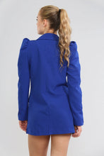 Lade das Bild in den Galerie-Viewer, Orange Puff Sleeved Long Line Blazer
