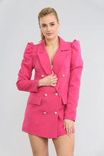 Lade das Bild in den Galerie-Viewer, Orange Puff Sleeved Long Line Blazer
