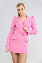 Lade das Bild in den Galerie-Viewer, Orange Puff Sleeved Long Line Blazer
