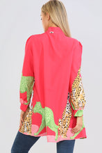 Load image into Gallery viewer, Orange Pussy Bow Printed Long Blouse
