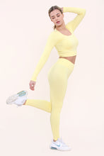 Load image into Gallery viewer, Yellow Seamless Activewear 2 Piece Set
