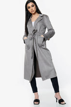 Lade das Bild in den Galerie-Viewer, Wine Suedette Longline Belted Jacket
