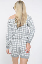 Load image into Gallery viewer, Blue Dogtooth Jumper Top &amp; Knit Co-Ord Set
