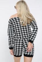 Load image into Gallery viewer, Blue Dogtooth Jumper Top &amp; Knit Co-Ord Set

