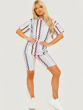 Load image into Gallery viewer, Zig Zag Oversized Top &amp; Shorts Co-ord
