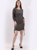 Load image into Gallery viewer, Over Print Lagenlook Bodycon Comfy Velour Dress
