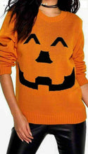 Cargar imagen en el visor de la galería, Halloween Pumpkin Knitted Jumper
